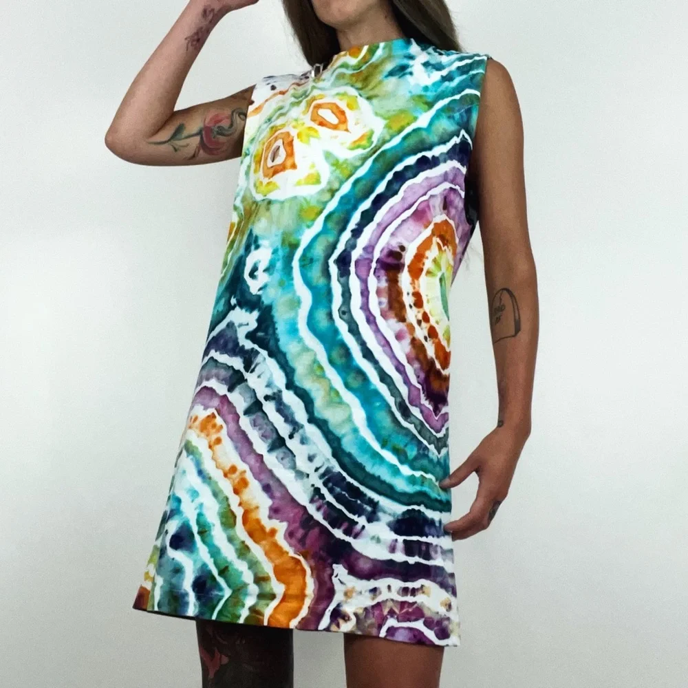 Hand-Dyed Sleeveless Jersey Dress | Size S - Picture 5 of 11